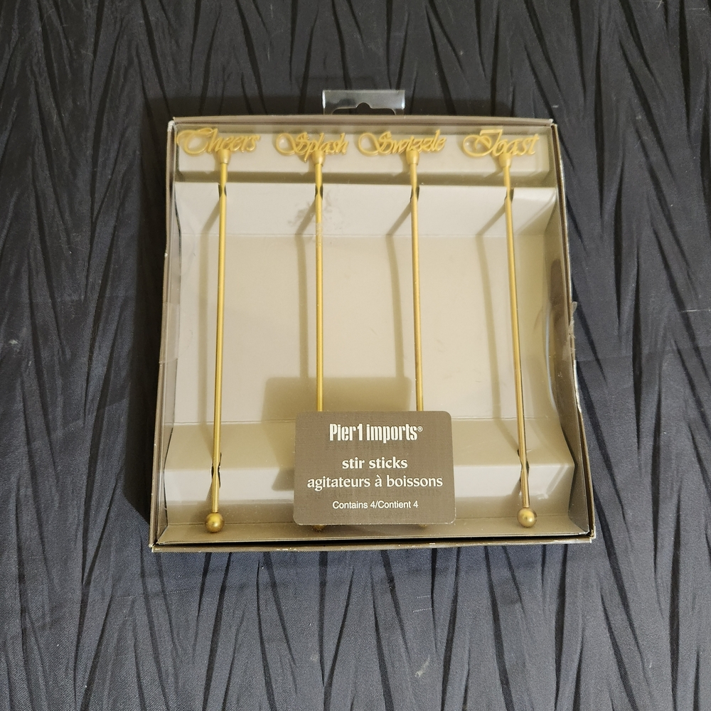 Pier 1 Gold Stir Sticks Set